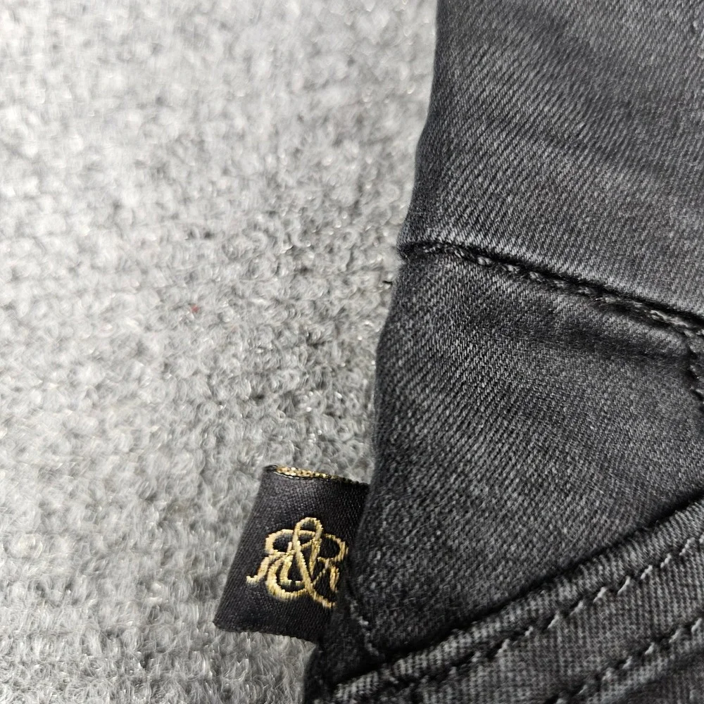 Rock & Republic Fever Pull On Skinny Jeans Black Denim Rx Slimming Women Size 8M